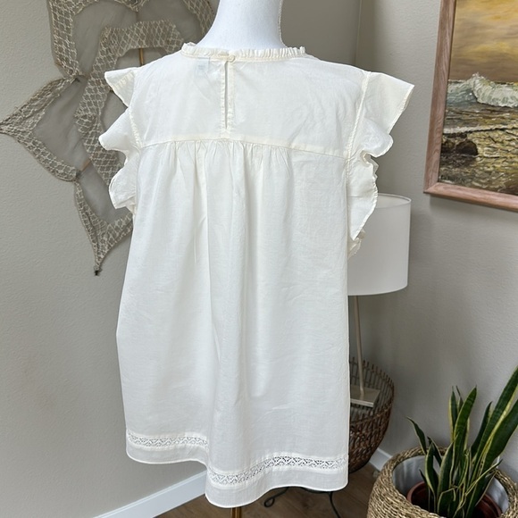 Boho Cotton Pintuck And Crochet Detail Top - Picture 3 of 9